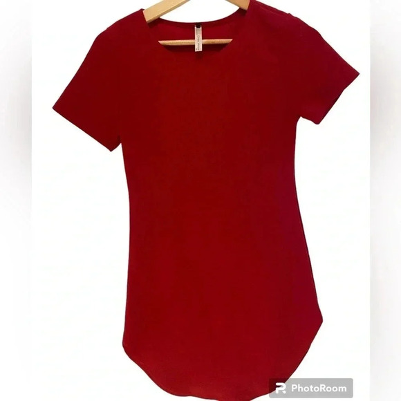 Basic Simple Plain Round Neck Short Sleeve Mini Bodycon Dress , Size Small - Picture 6 of 8